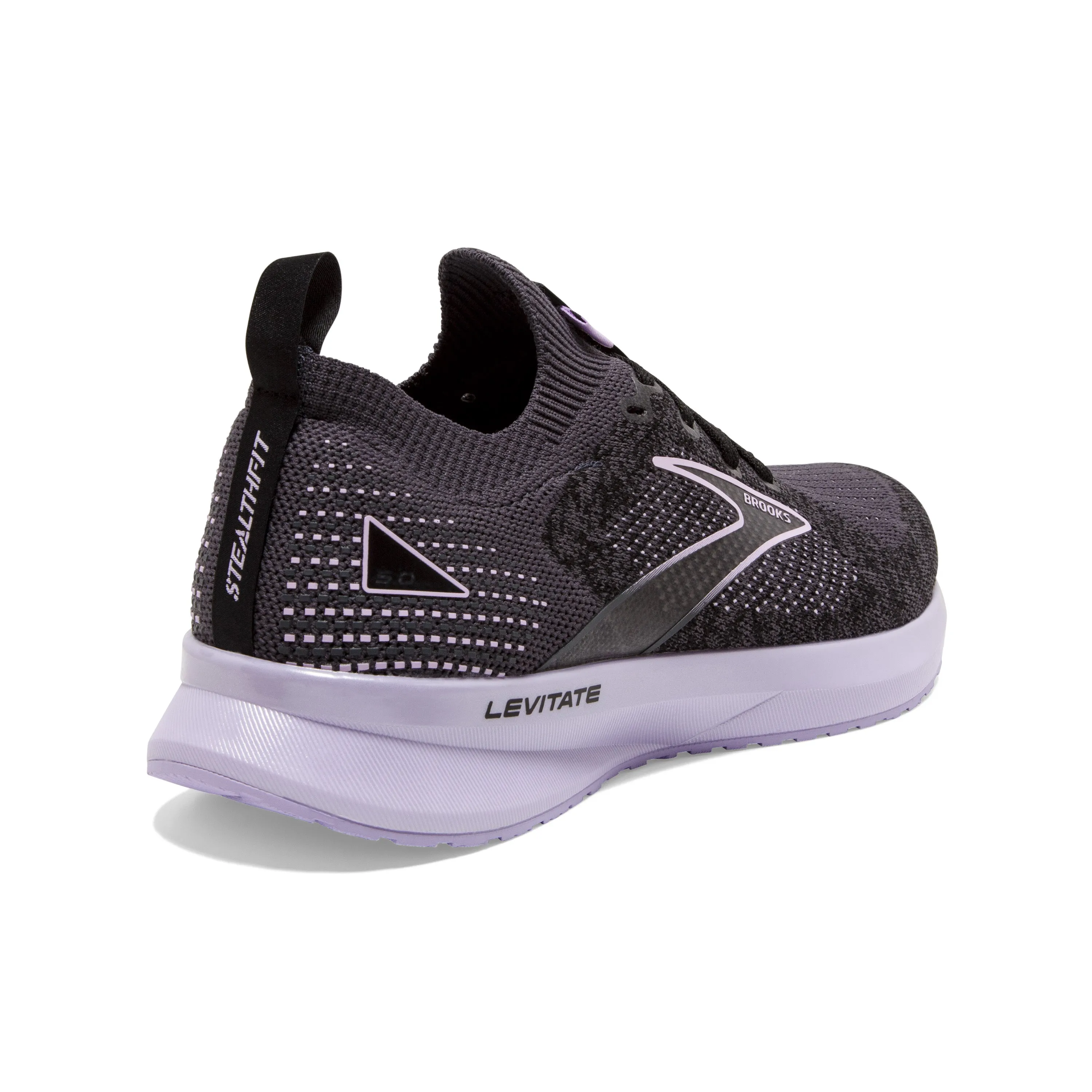 Women's Brooks Levitate StealthFit 5 Color: Black/Ebony/Lilac