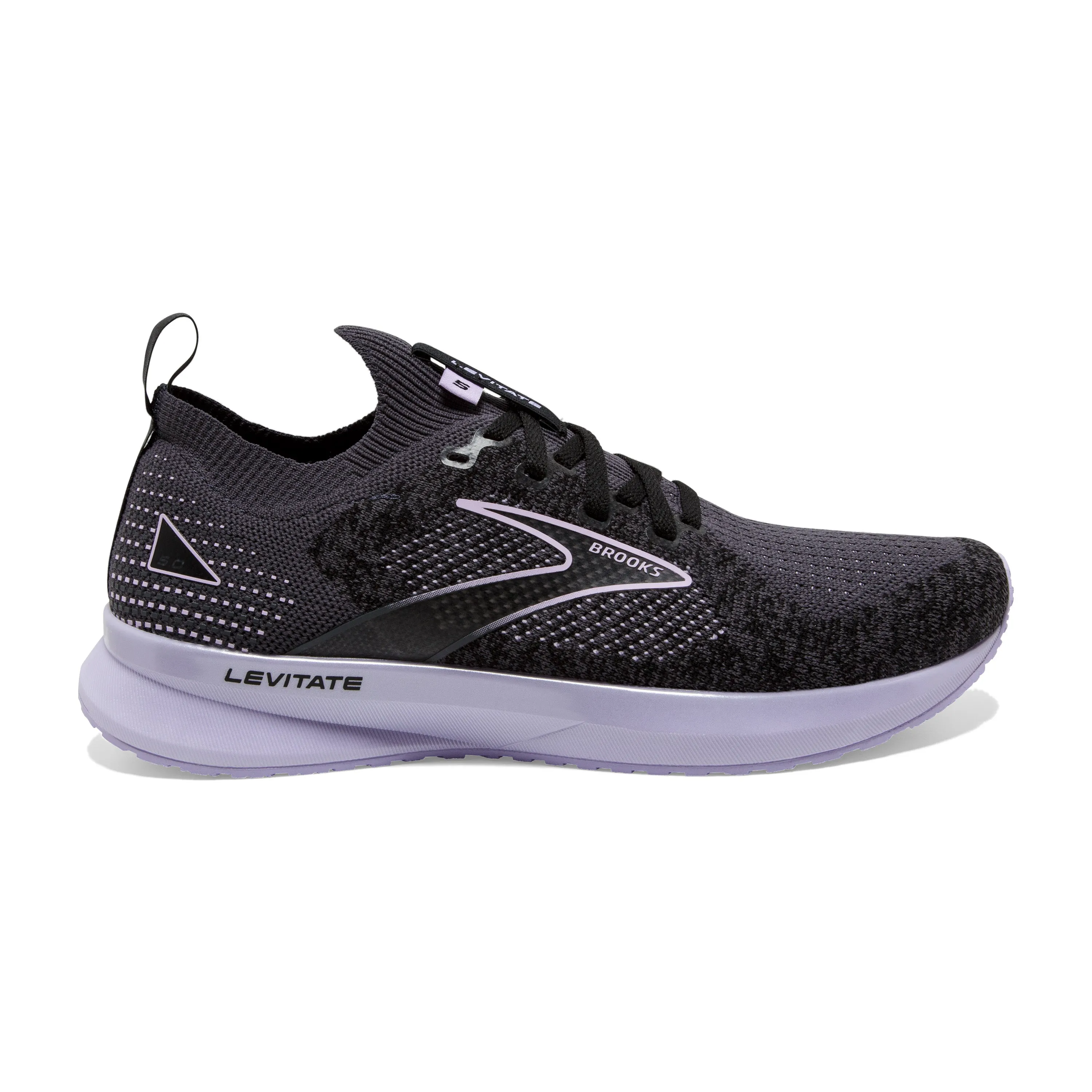 Women's Brooks Levitate StealthFit 5 Color: Black/Ebony/Lilac