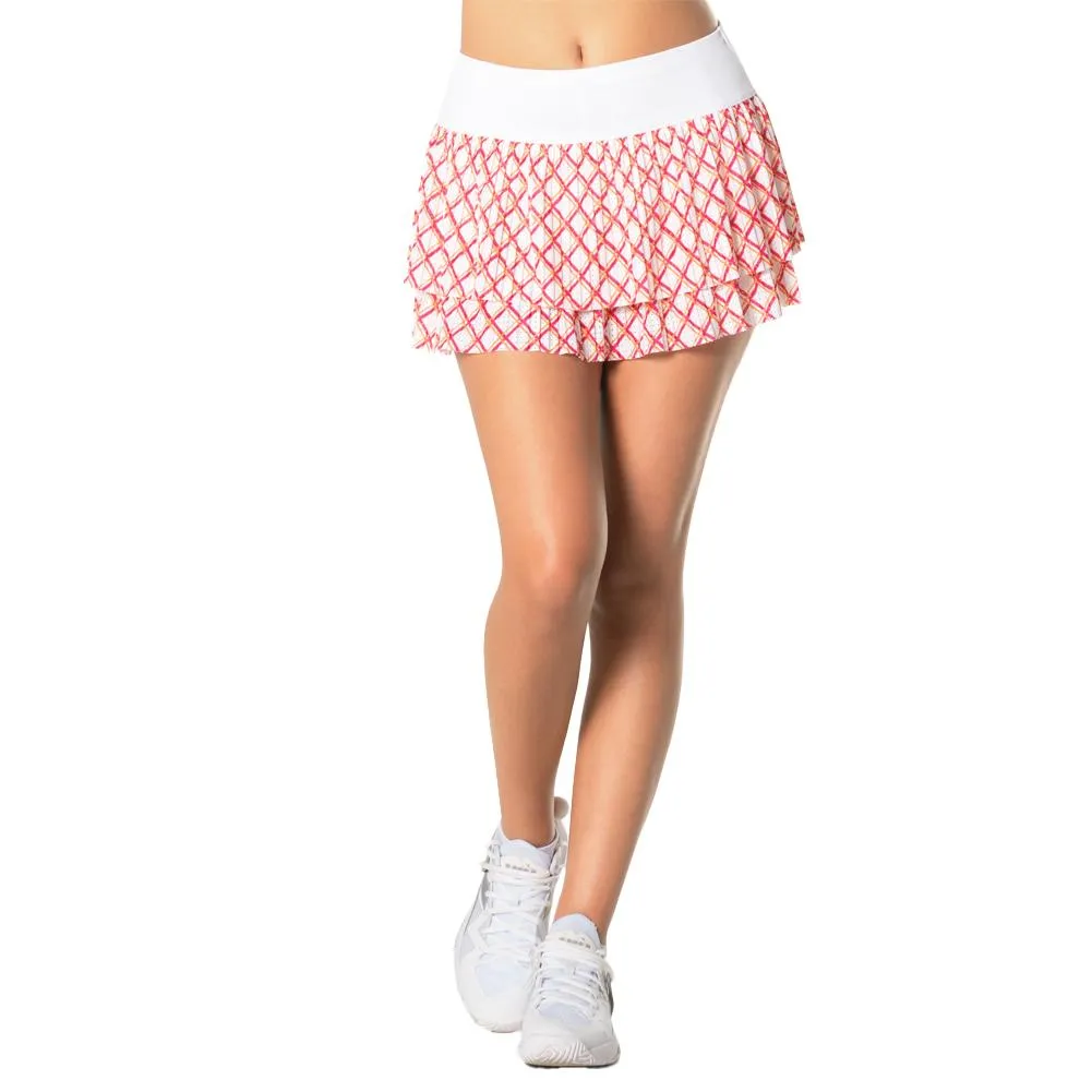 Women's Classic Grid Pleated Tennis Skort White