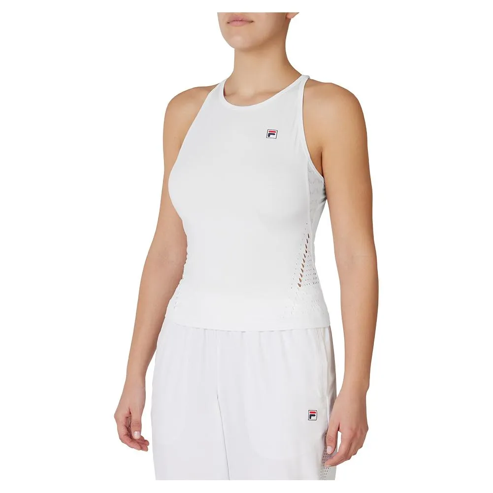 Women's Halter Court Tennis Tank White