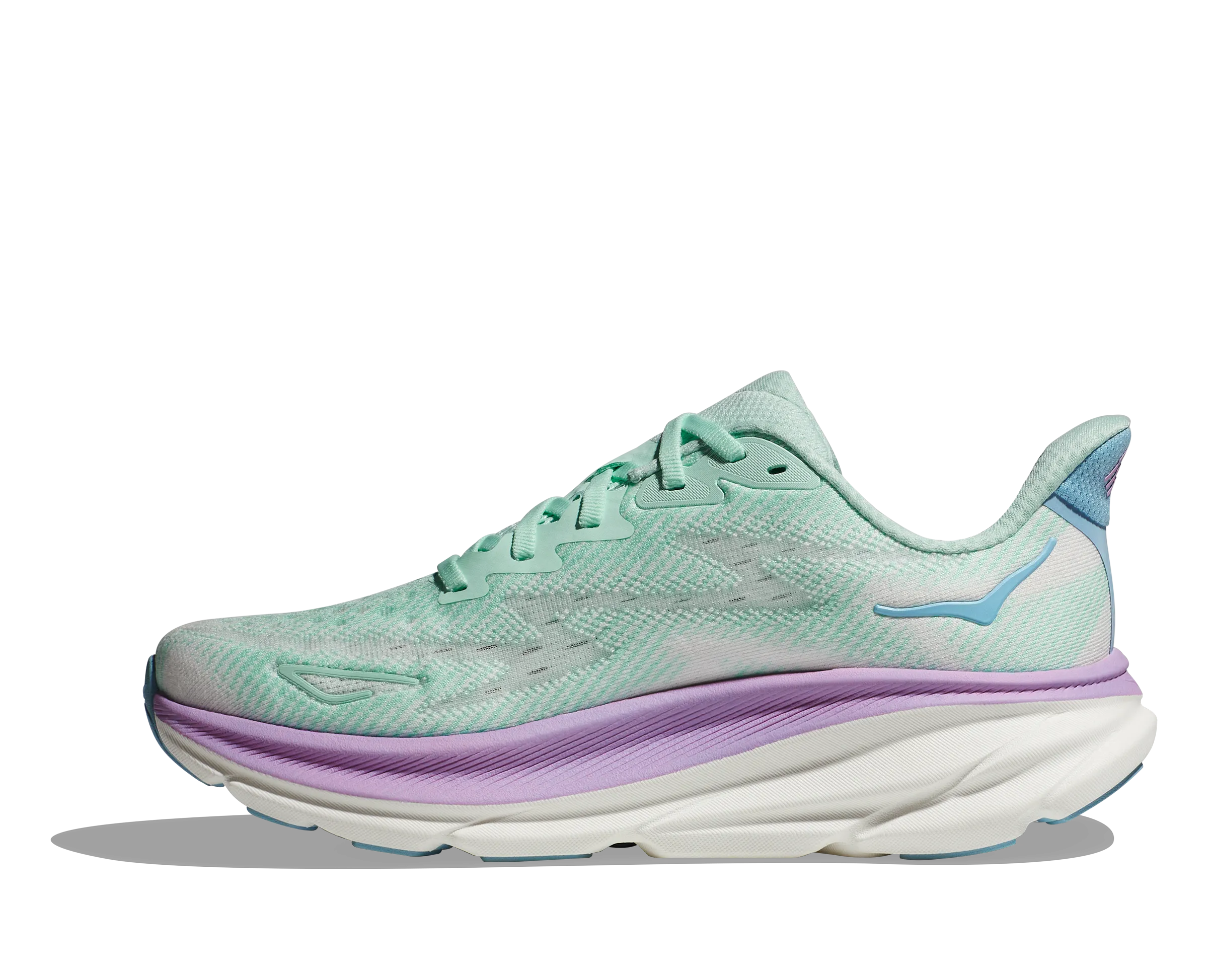 Women's Hoka Clifton 9 Color: Sunlit Ocean/Lilac Mist (WIDE WIDTH)