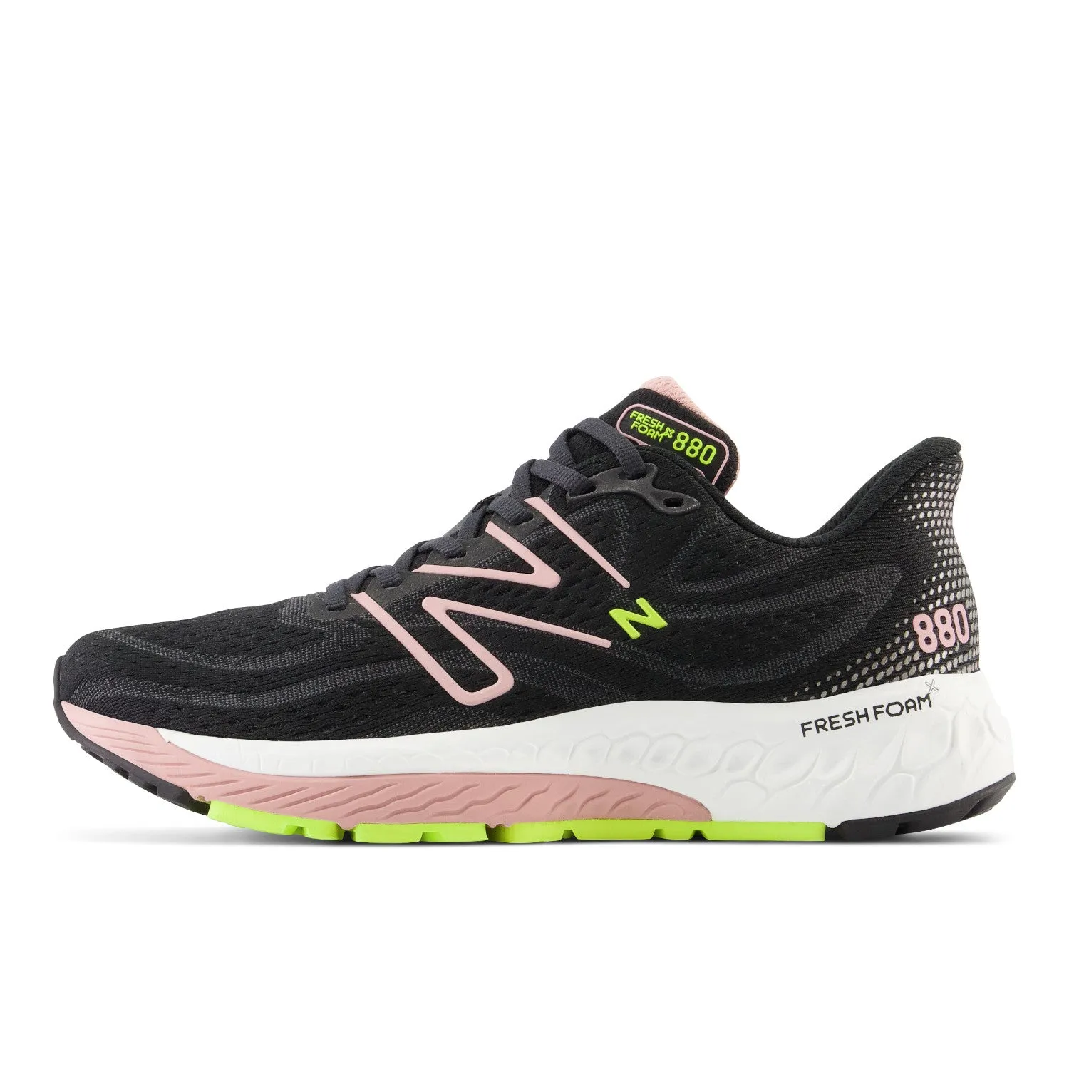 Women's New Balance Fresh Foam X 880v13 Color: Black with Pink Moon