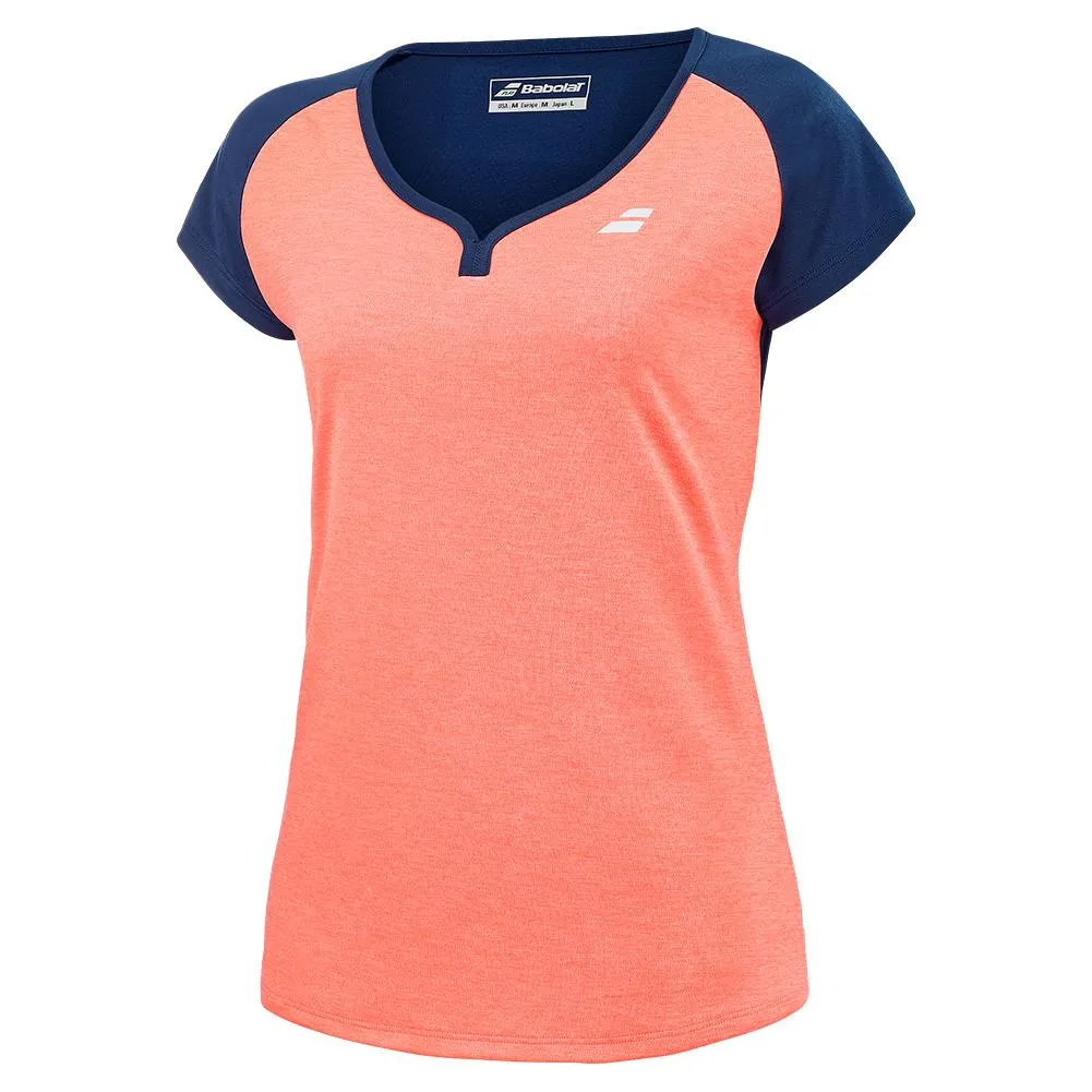 Women`s Play Cap Sleeve Tennis Top Fluo Strike