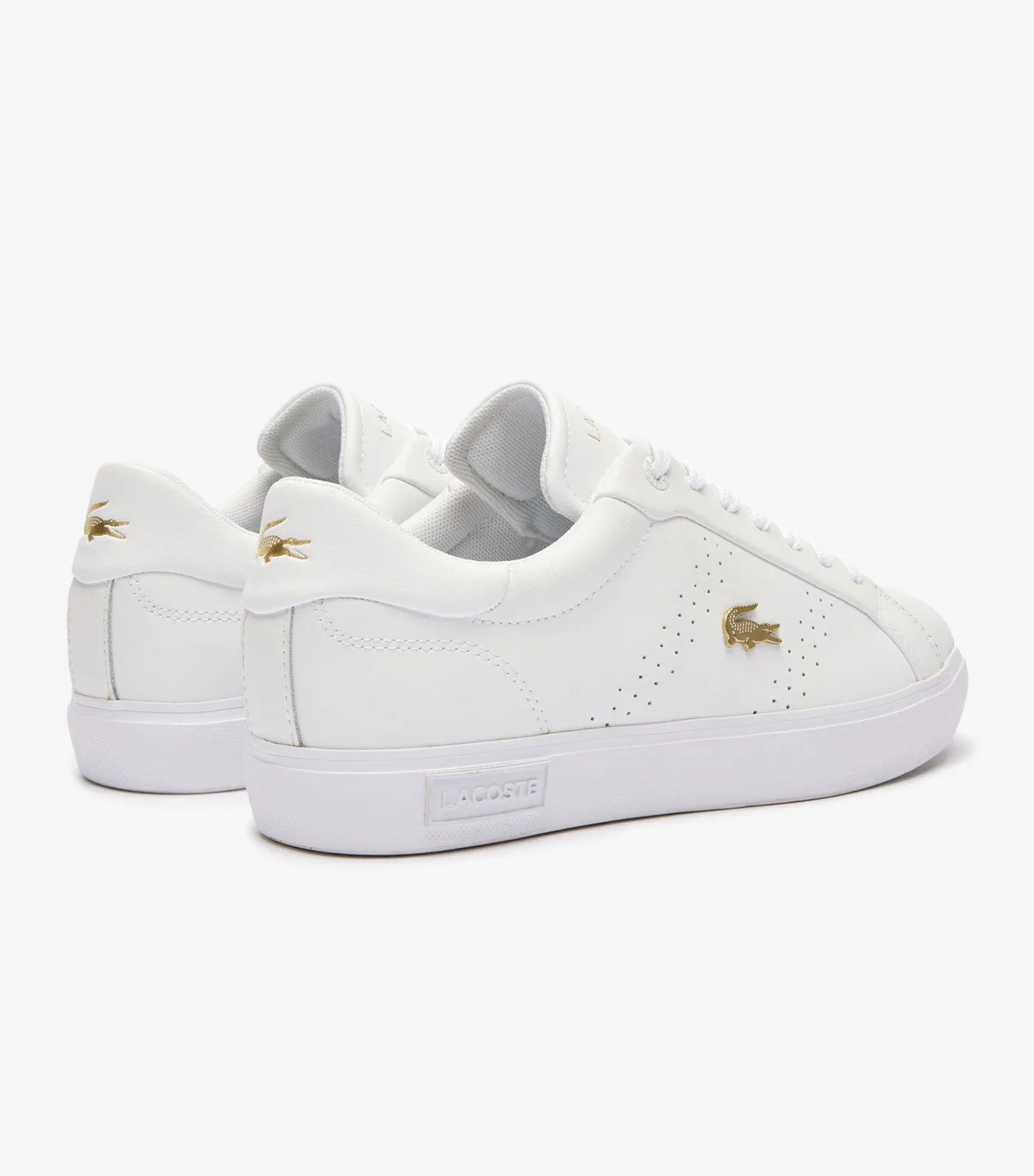 Women's Powercourt 2.0 Leather Trainers White/Gold