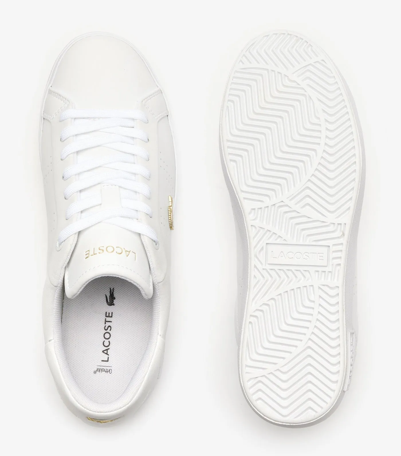 Women's Powercourt 2.0 Leather Trainers White/Gold