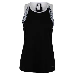 Women's Serengeti Tennis Tank Black and Print