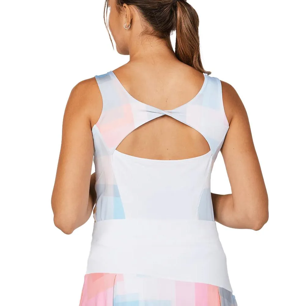 Womens Shades of Pink 22 Inch Tennis Tank White and Shades of Pink