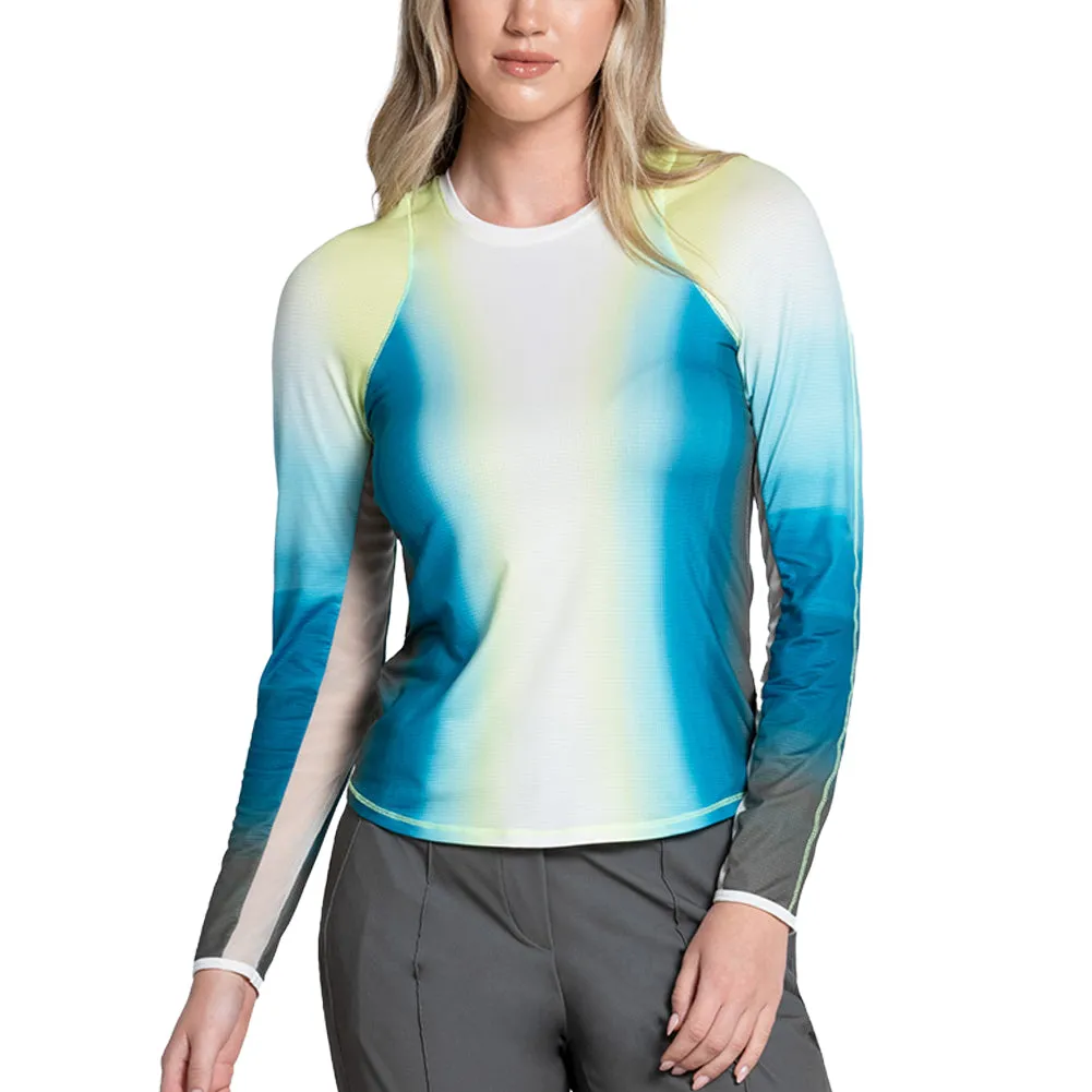 Women`s Sun N` Fun Long Sleeve Tennis Top Caribbean Blue