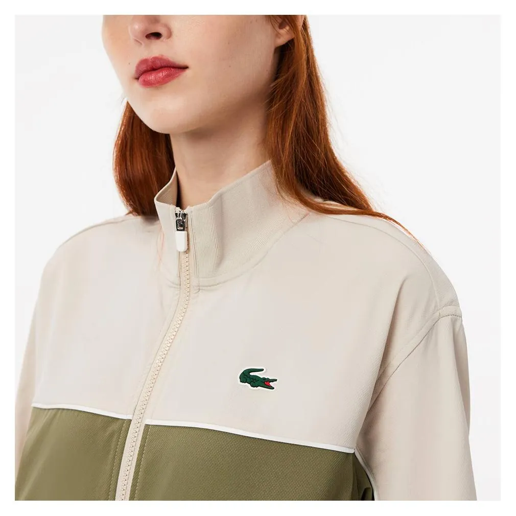 Women's Ultra-Dry Stretch Colorblock Tennis Jacket Hammam and Khaki