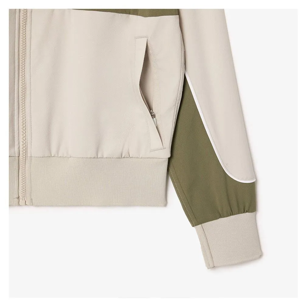 Women's Ultra-Dry Stretch Colorblock Tennis Jacket Hammam and Khaki