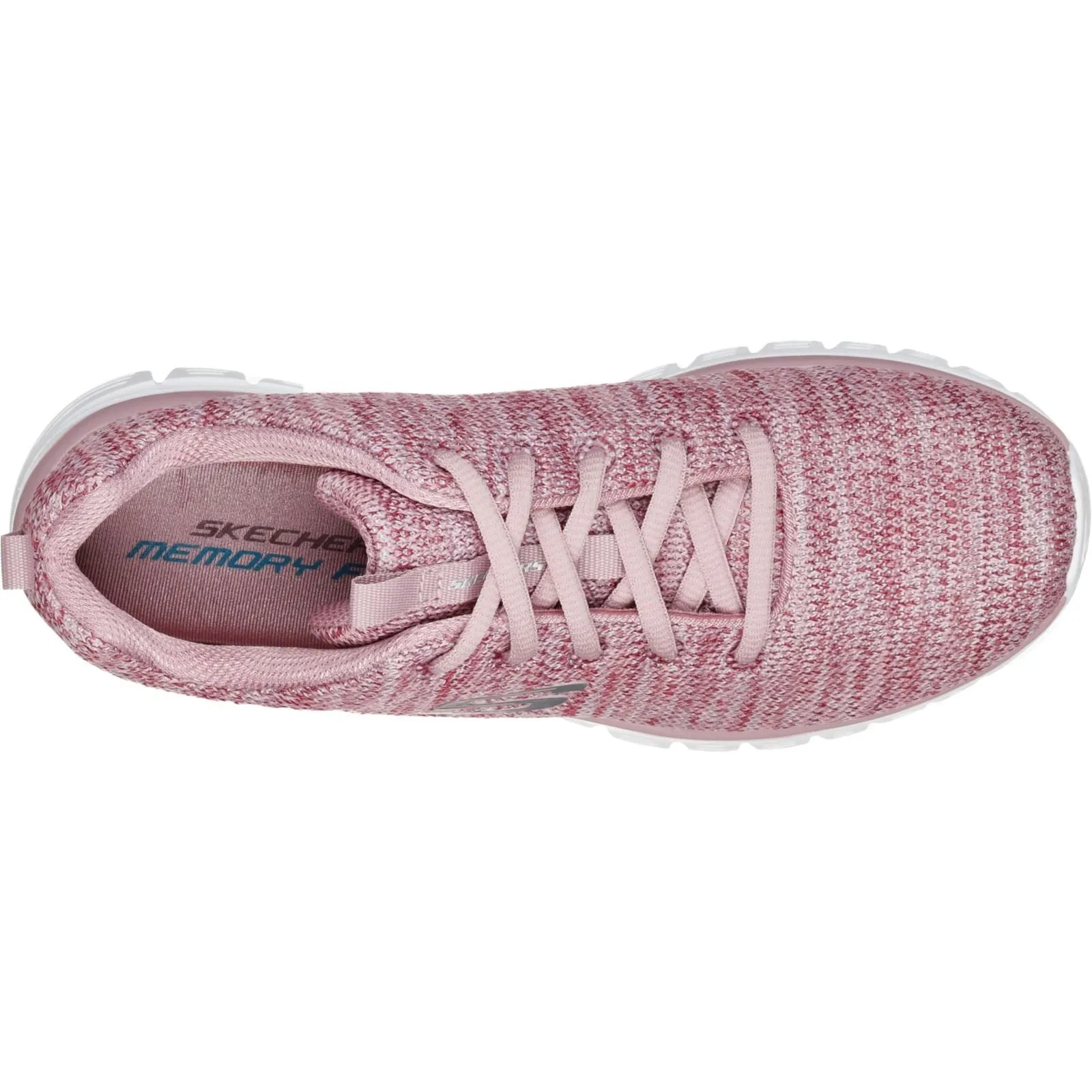 Women's Wide Fit Skechers 12614 Graceful Twisted Fortune Trainers - Mauve