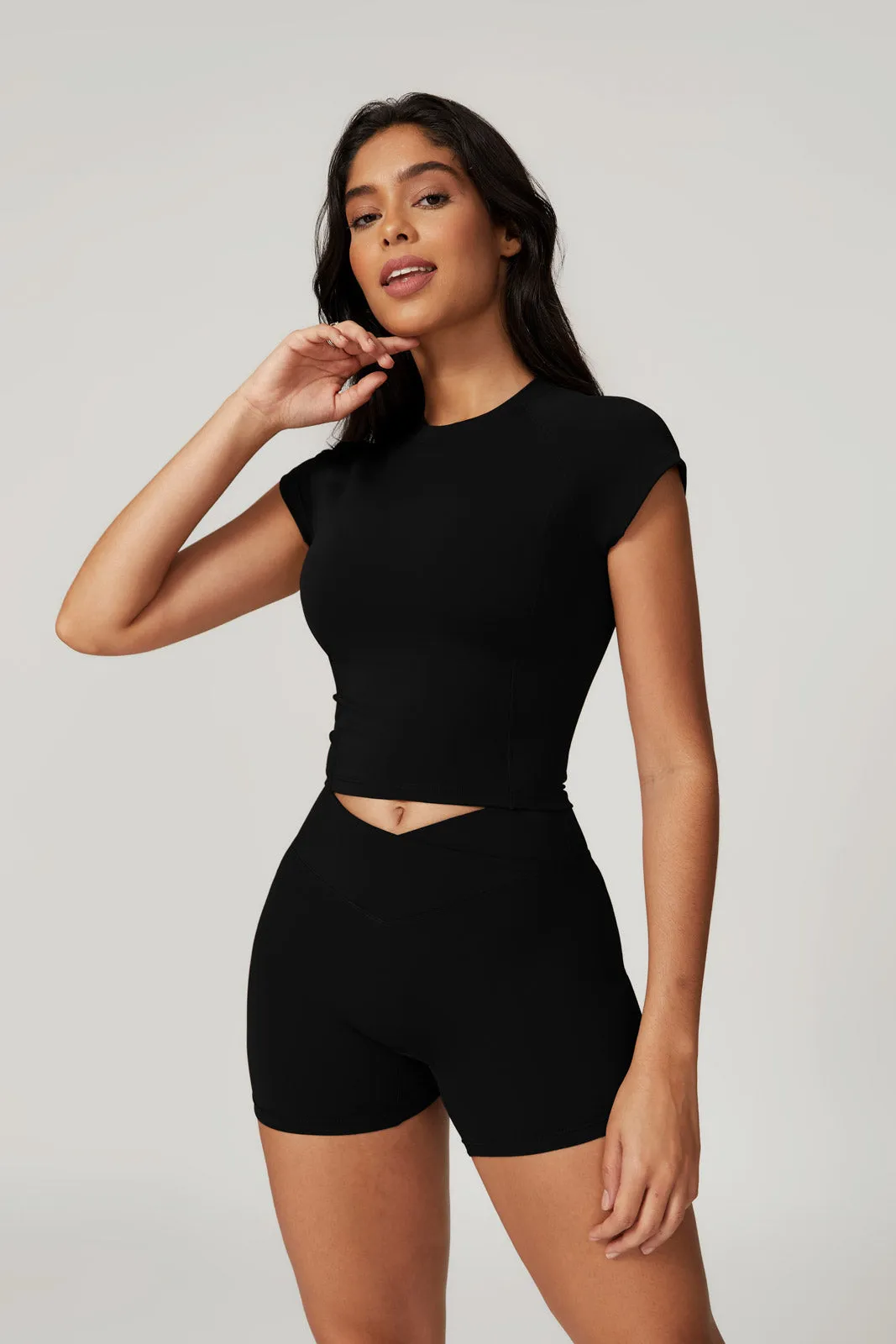 Zoe Top & Shorts Set - Black